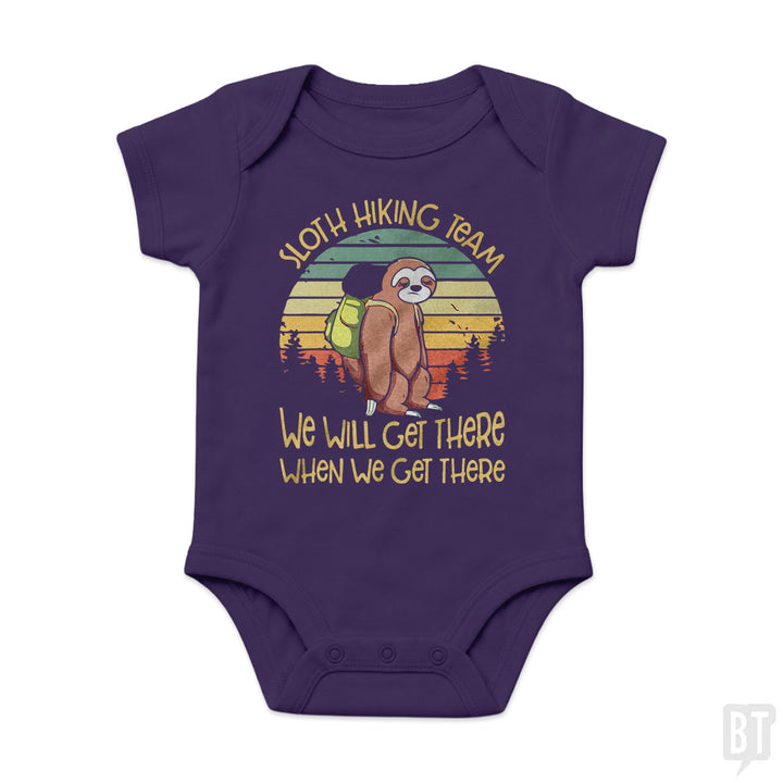 Funny Sloth Hiking Team #2 Baby One-Piece