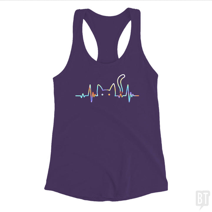 Heartbeat Cat Lover Tank Top