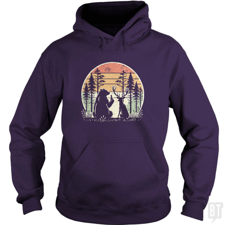 Bear And Deer Share A Beer Hoodie