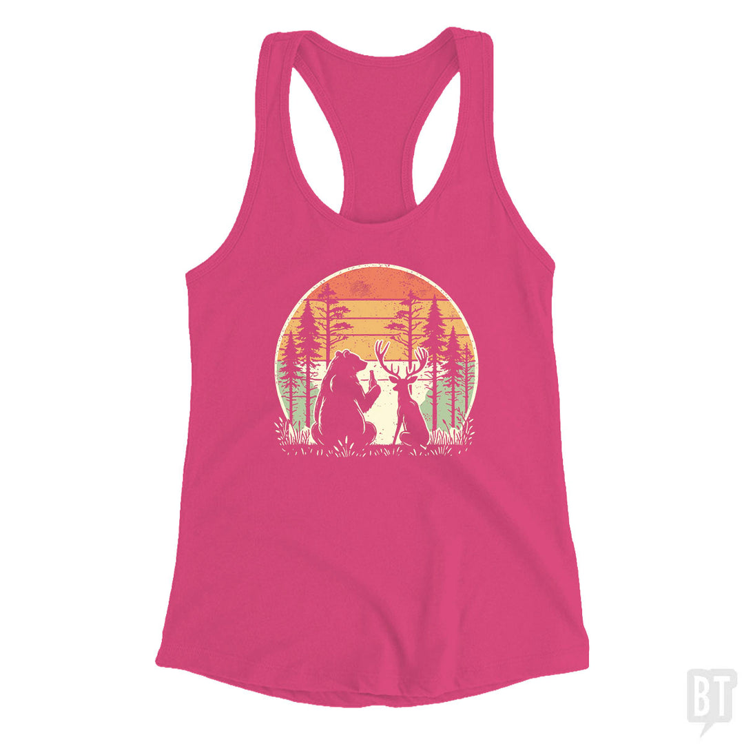 Bear And Deer Share A Beer Tank Top