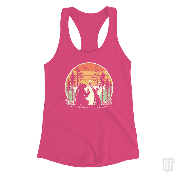 Bear And Deer Share A Beer Tank Top