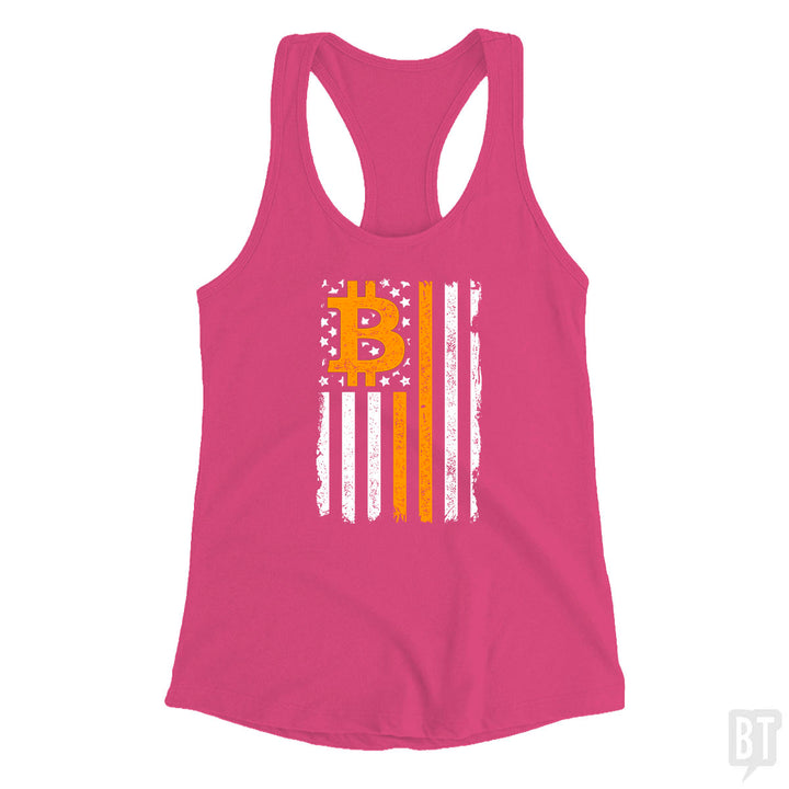 Bitcoin US Flag Tank Top