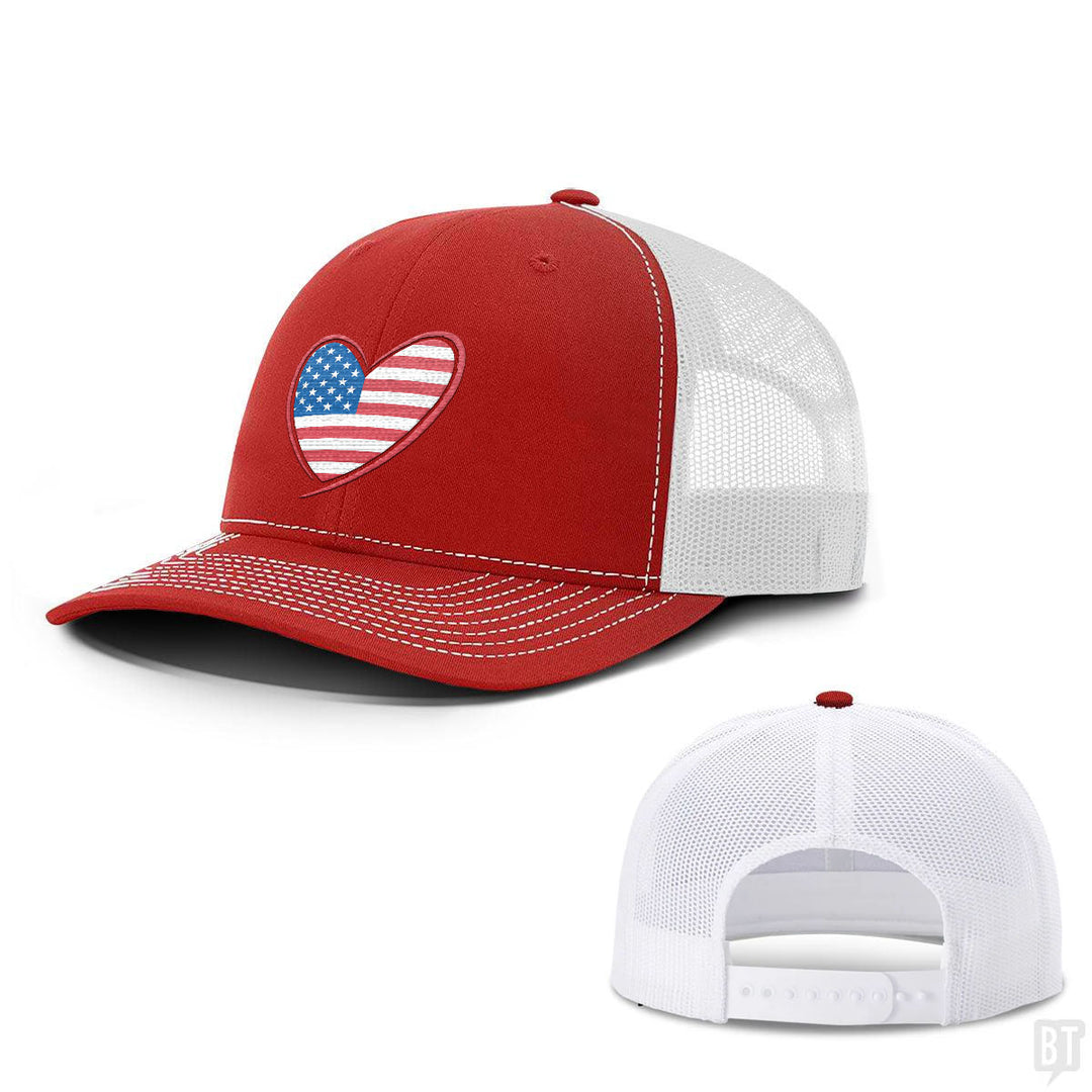 Heart US Flag Hats