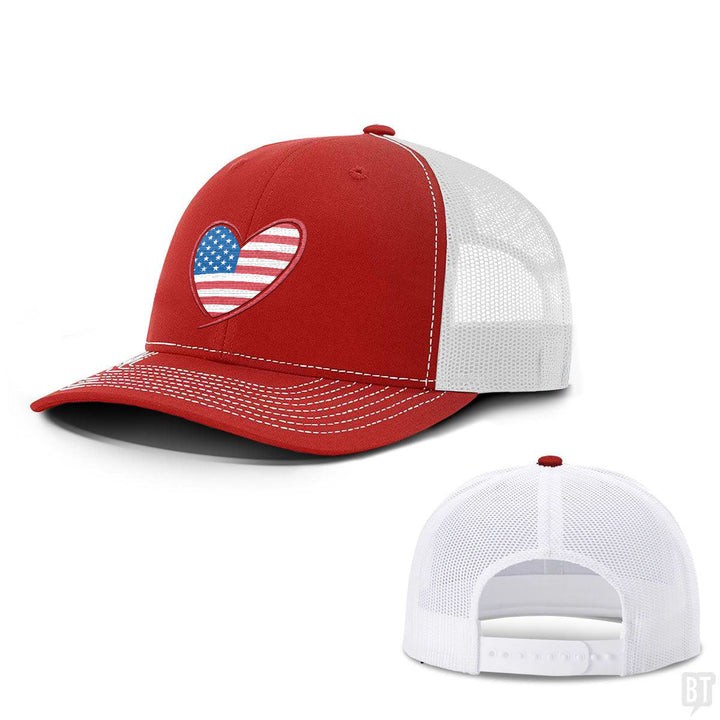 Heart US Flag Hats