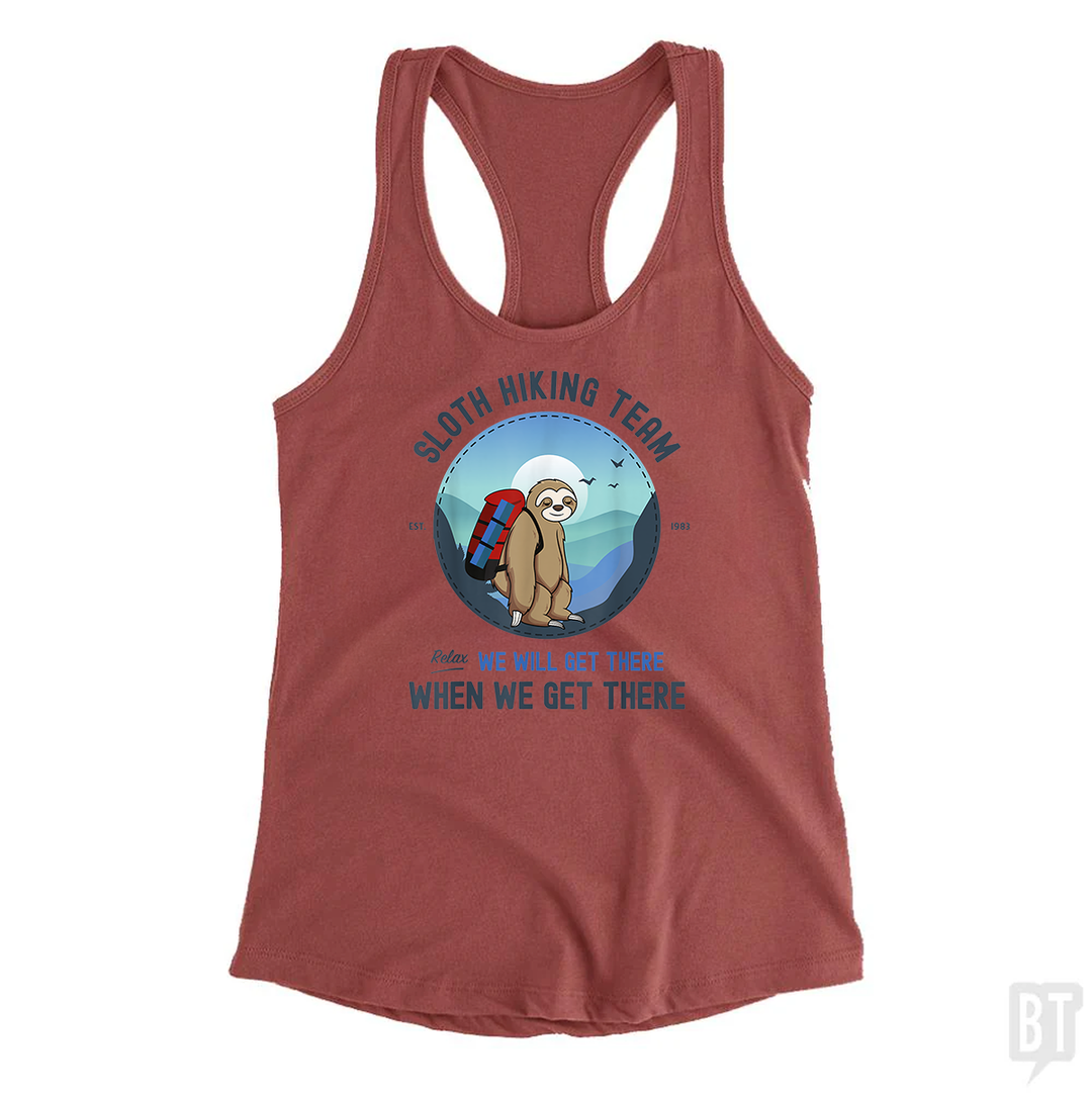 Funny Sloth Hiking Team Tank Top