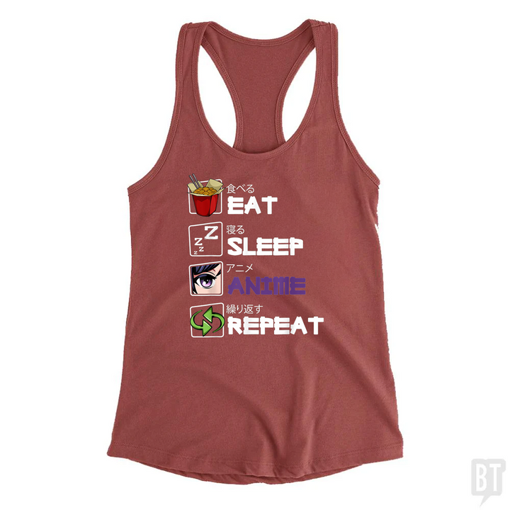 Eat Sleep Anime Repeat Tank Top