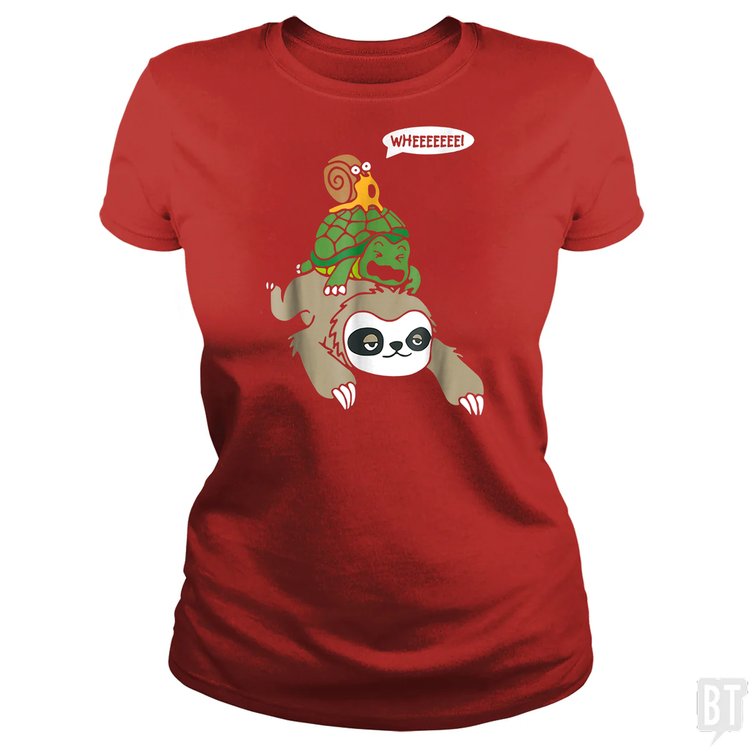Funny Snail Ridding Turtle Ridding Sloth