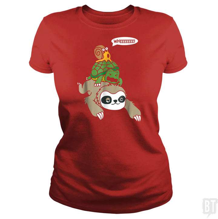 Funny Snail Ridding Turtle Ridding Sloth