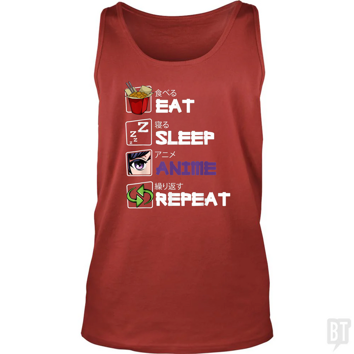 Eat Sleep Anime Repeat Tank Top