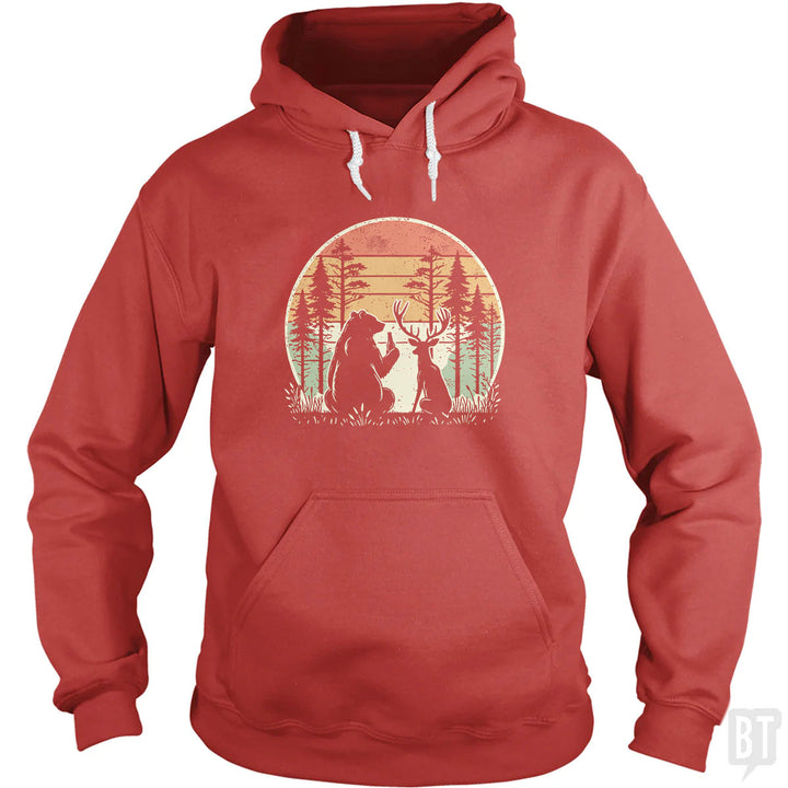 Bear And Deer Share A Beer Hoodie