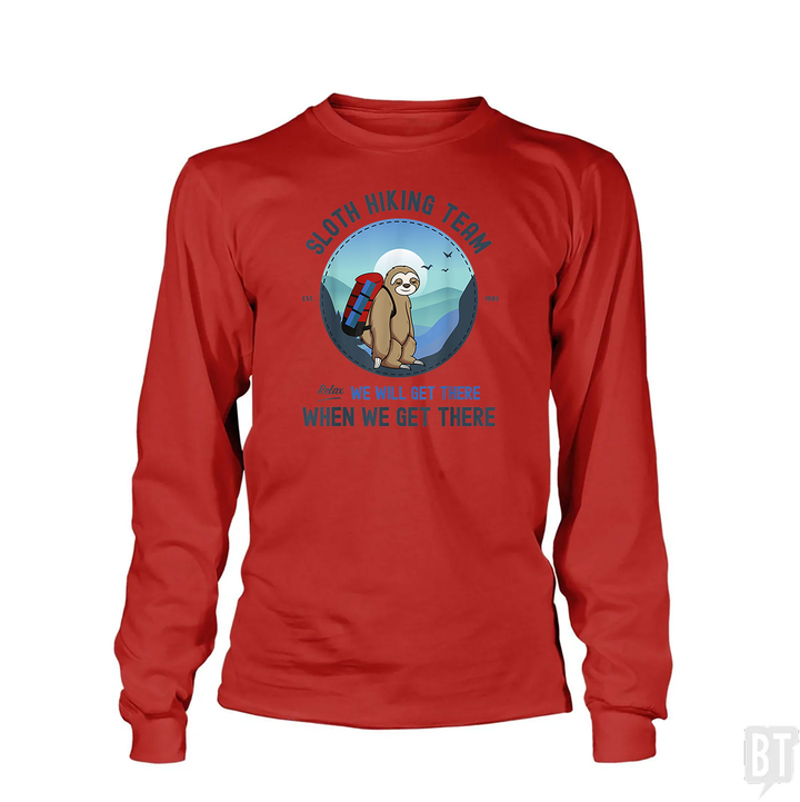 Funny Sloth Hiking Team Long Sleeve