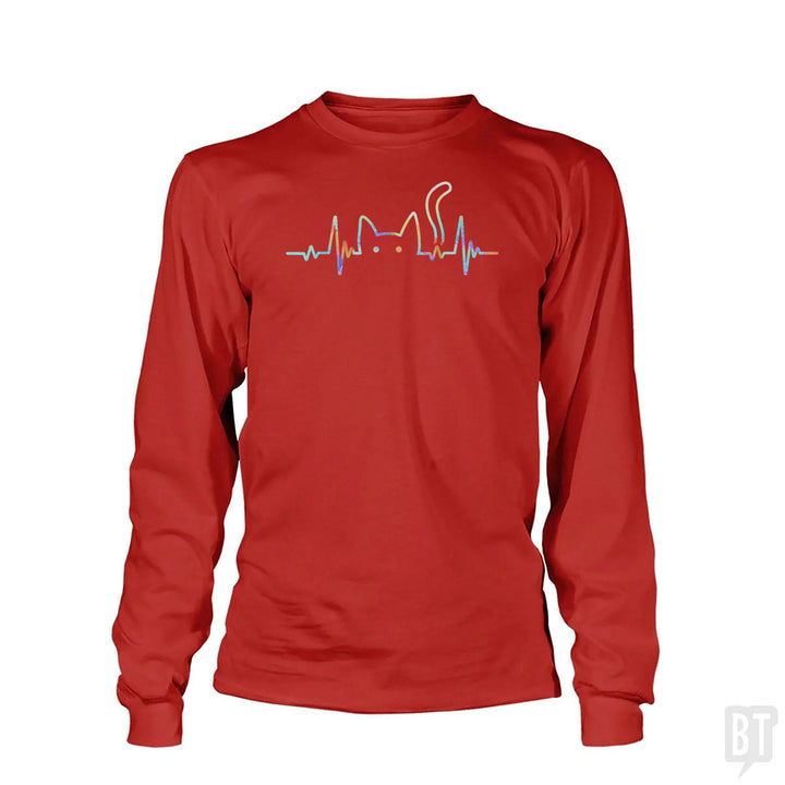 Heartbeat Cat Lover Long Sleeve