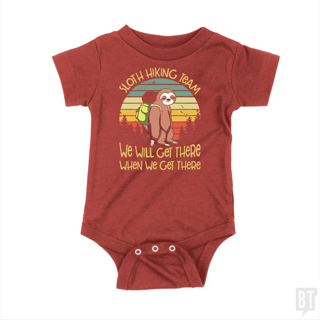 Funny Sloth Hiking Team #2 Baby One-Piece