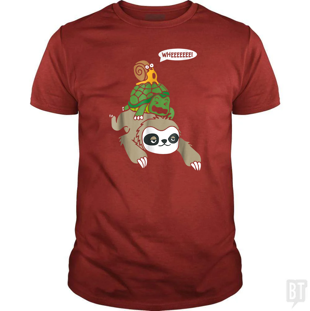 Funny Snail Ridding Turtle Ridding Sloth