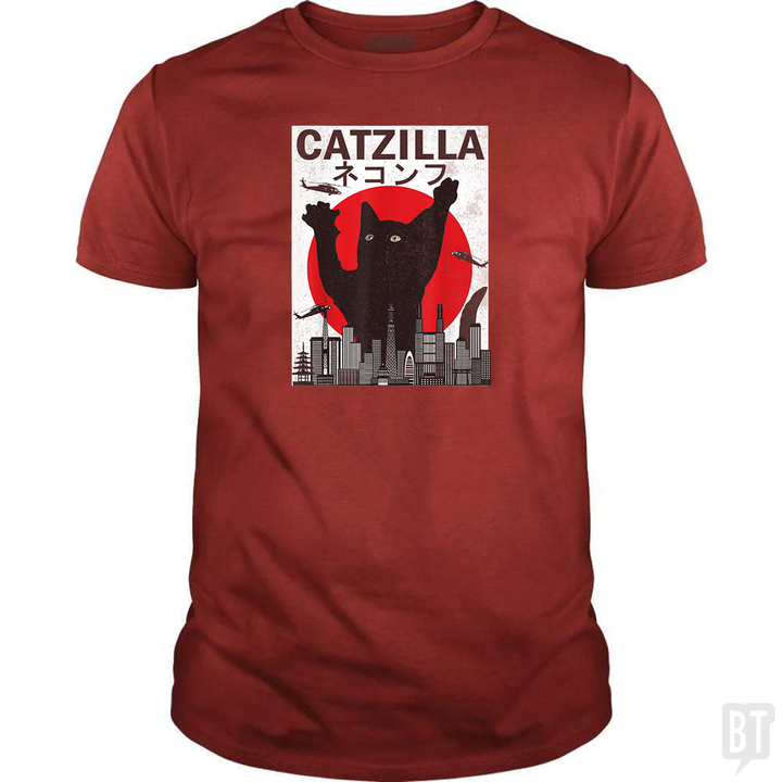 Vintage Catzilla Japanese Sunset