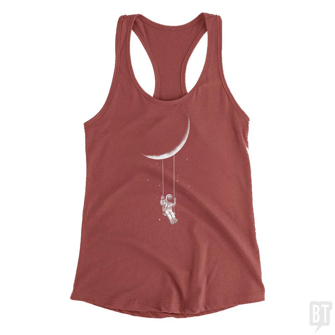 Astronaut on Moon Swing Tank Top