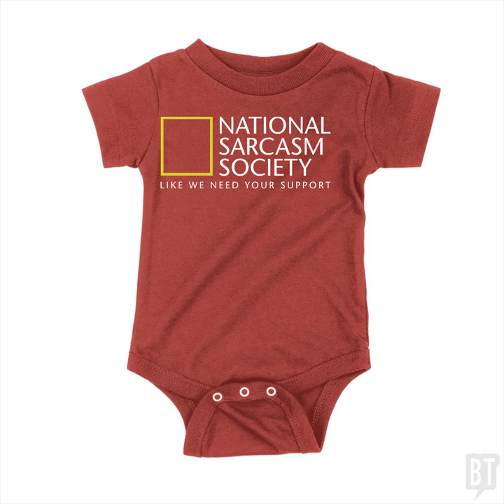 National Sarcasm Society Baby One-Piece