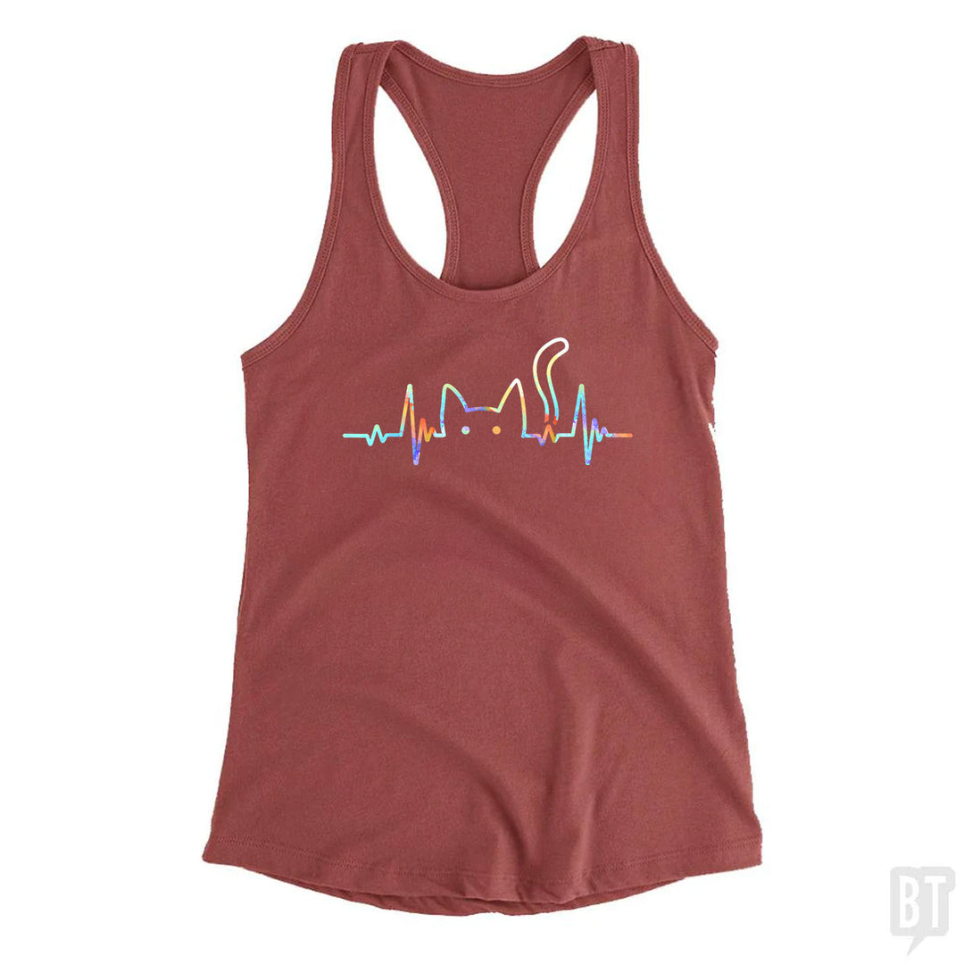 Heartbeat Cat Lover Tank Top