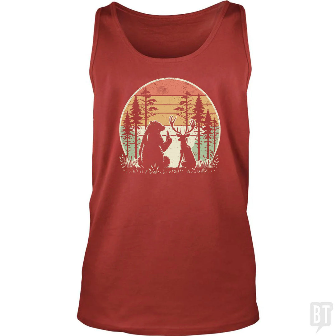 Bear And Deer Share A Beer Tank Top