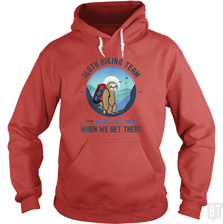 Funny Sloth Hiking Team Hoodie