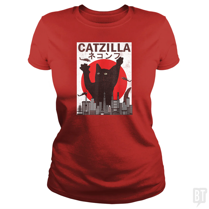 Vintage Catzilla Japanese Sunset