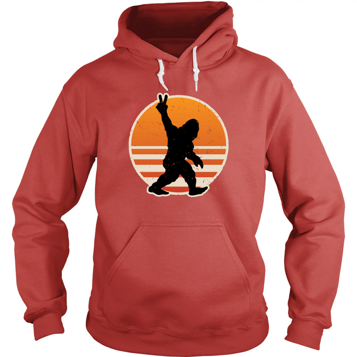 Retro Bigfoot Peace Hoodie
