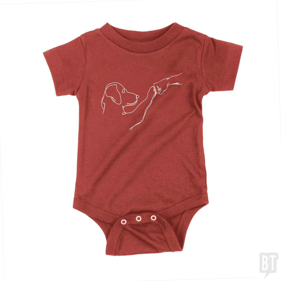 Dog and Human Fist Bump Baby One-Piece