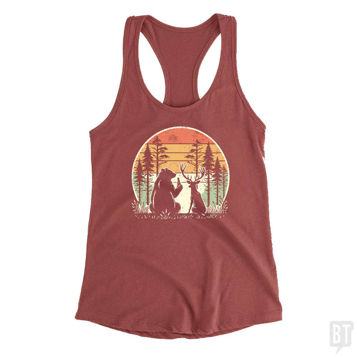 Bear And Deer Share A Beer Tank Top
