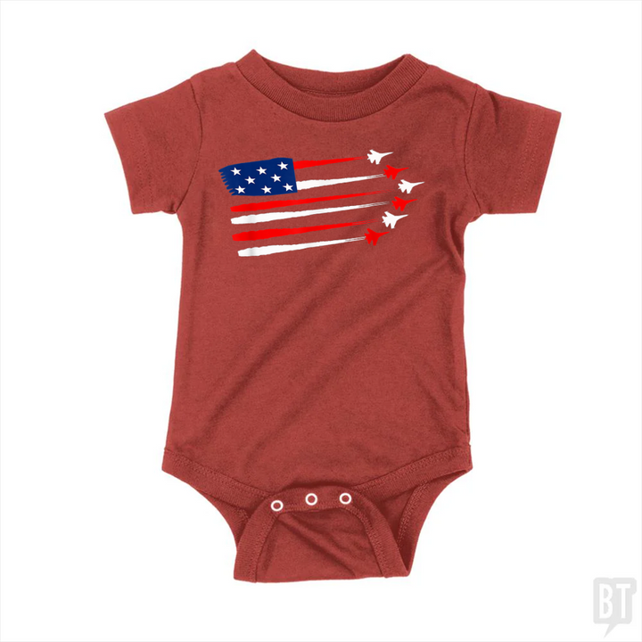 Fighter Jet American Baby One-Piece