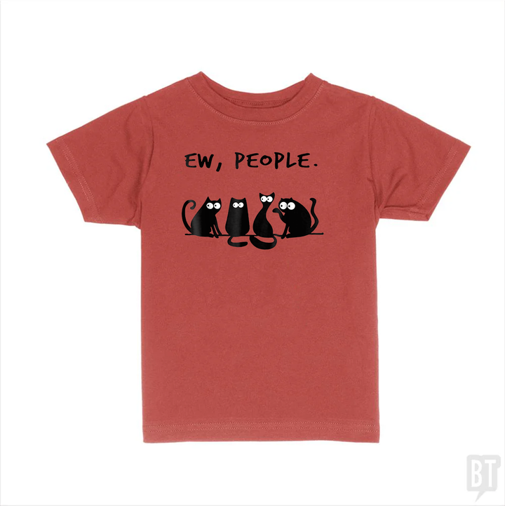 Funny Cat Ew, People Kids Shirt