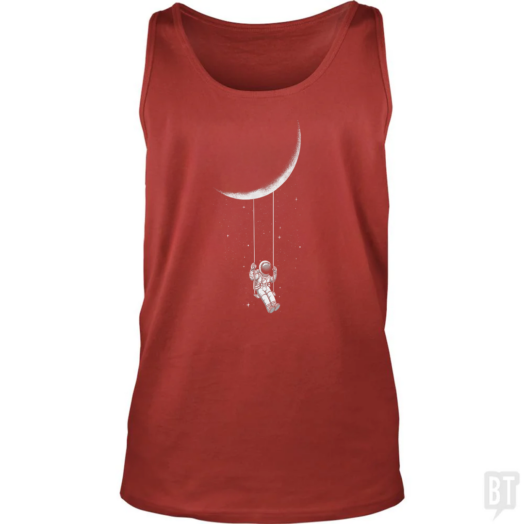 Astronaut on Moon Swing Tank Top