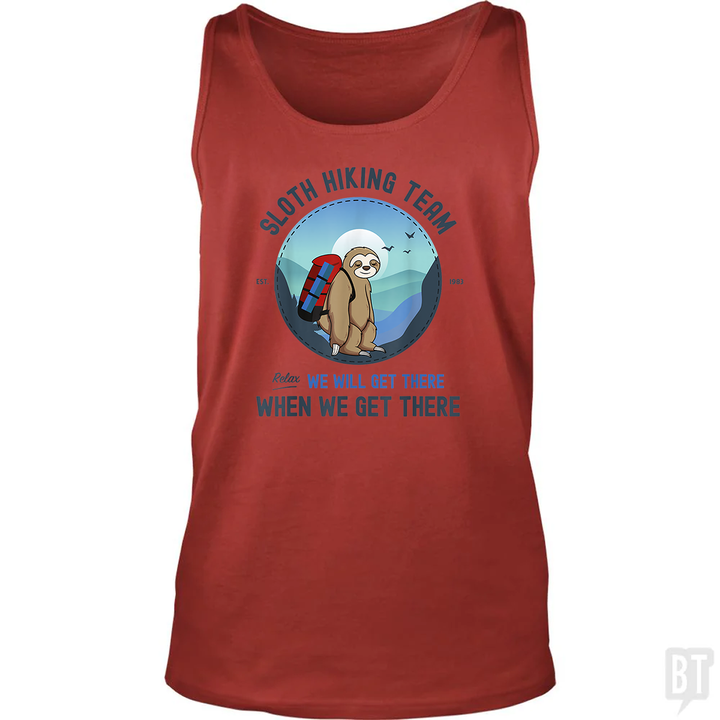 Funny Sloth Hiking Team Tank Top