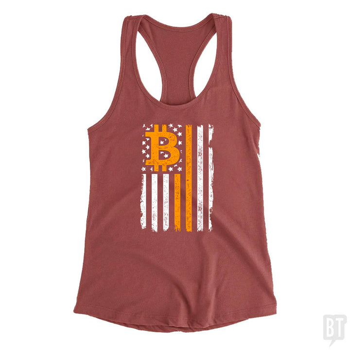 Bitcoin US Flag Tank Top