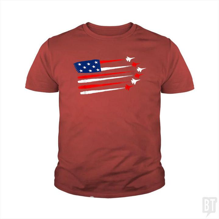Fighter Jet American Kids Shirt