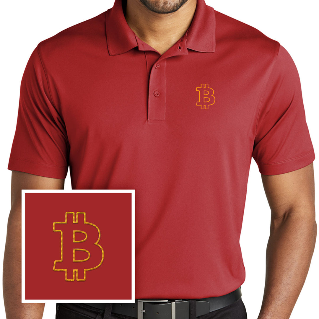 Bitcoin Outline Performance Polo Shirt