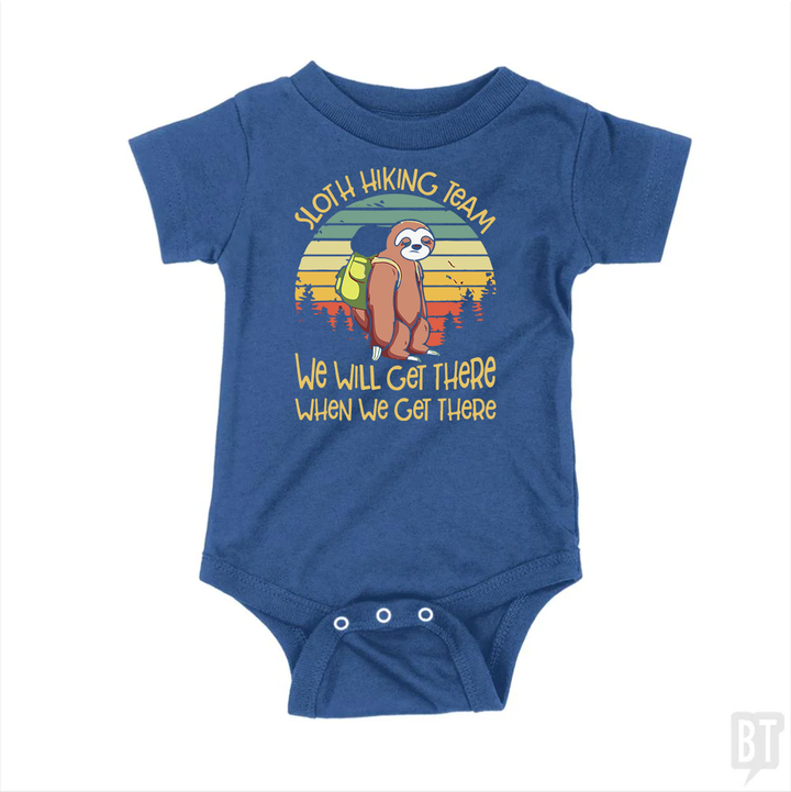 Funny Sloth Hiking Team #2 Baby One-Piece