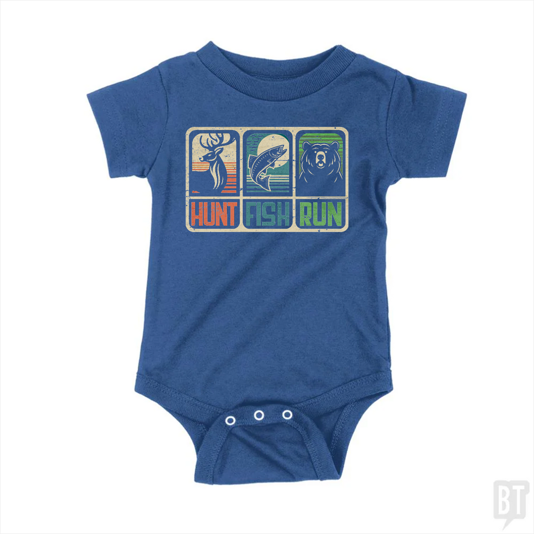 Hunt Fish Run Baby One-Piece