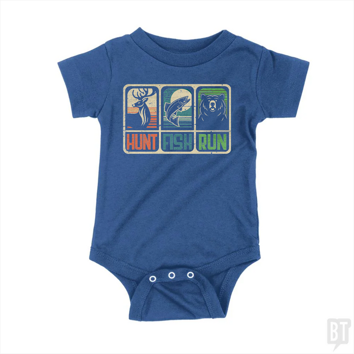 Hunt Fish Run Baby One-Piece