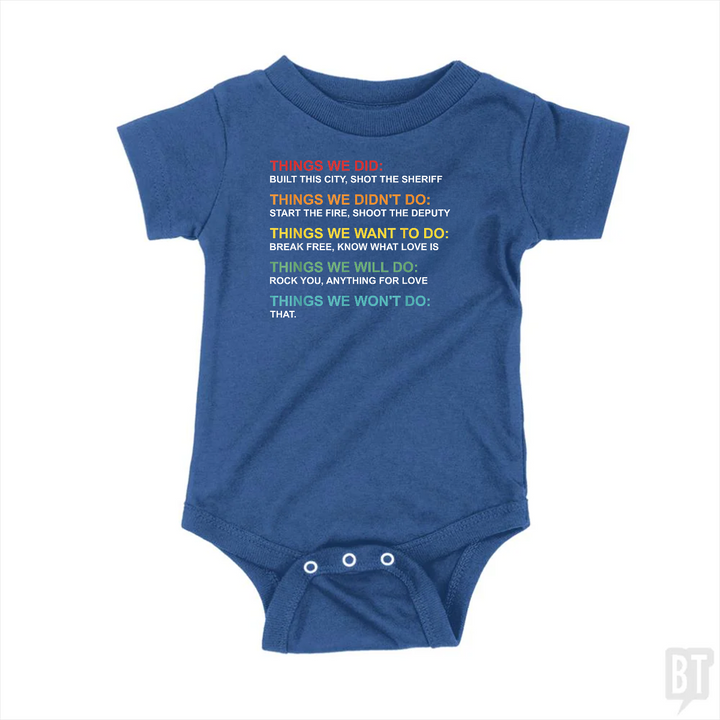 Things We Did Baby One-Piece