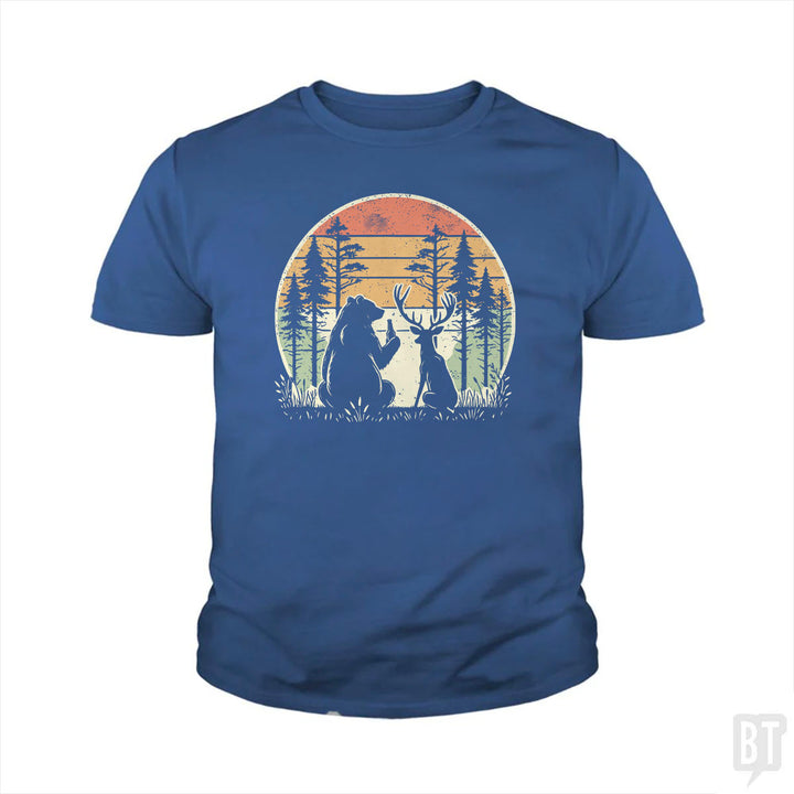 Bear And Deer Share A Beer Kids Shirt
