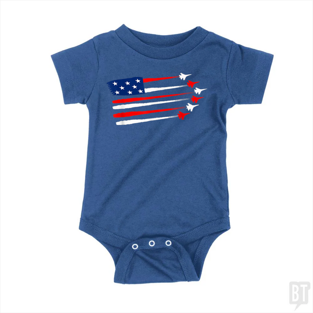 Fighter Jet American Baby One-Piece