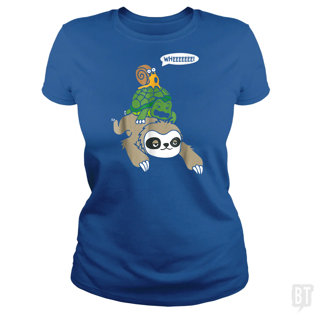 Funny Snail Ridding Turtle Ridding Sloth