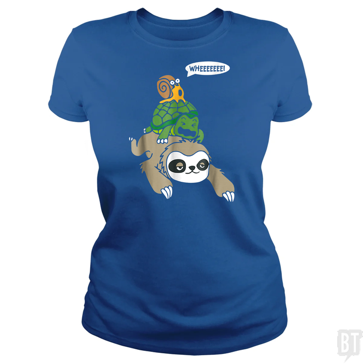 Funny Snail Ridding Turtle Ridding Sloth