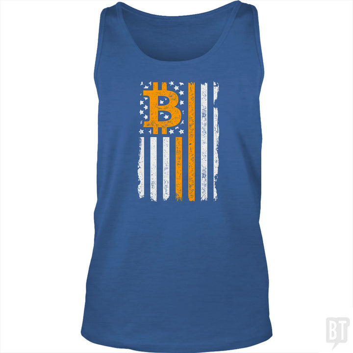 Bitcoin US Flag Tank Top
