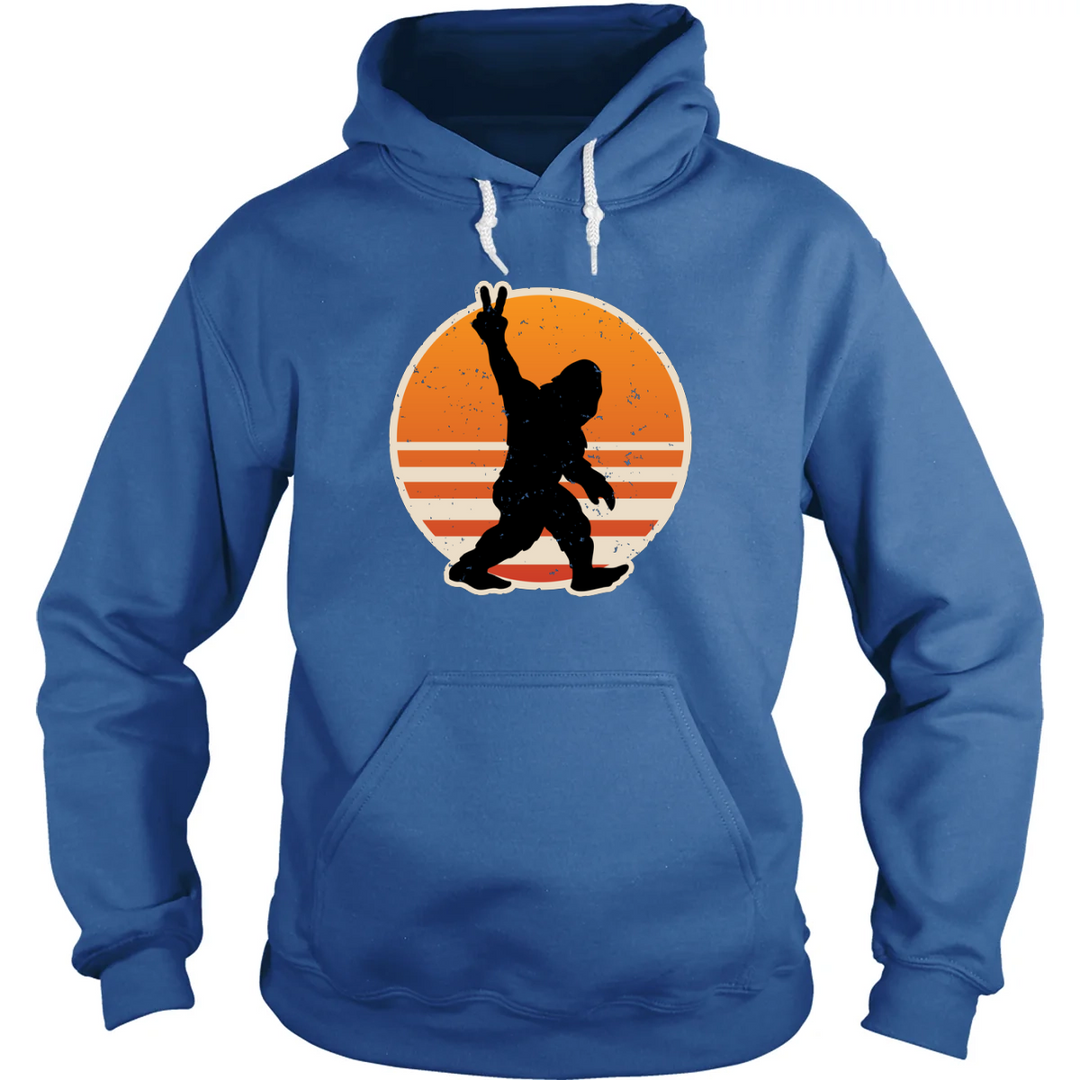 Retro Bigfoot Peace Hoodie