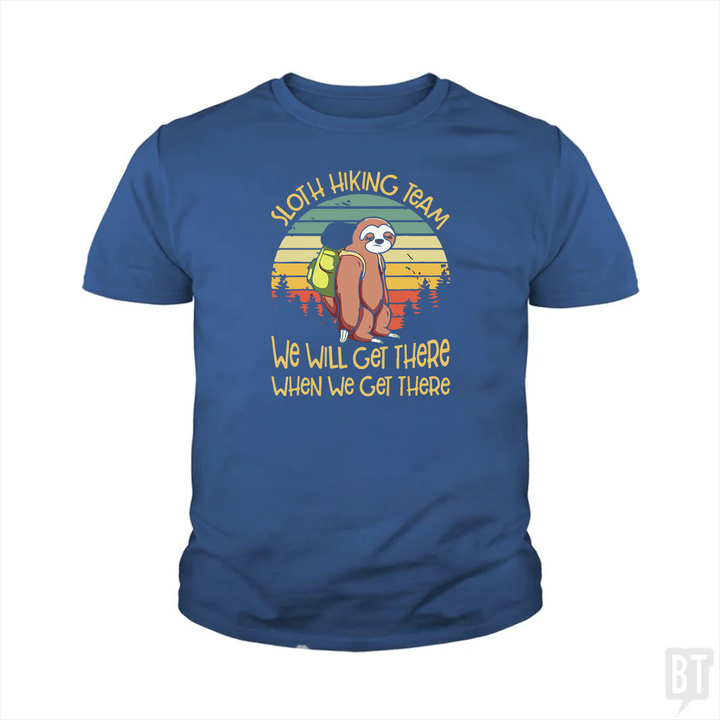 Funny Sloth Hiking Team #2 Kids Shirt