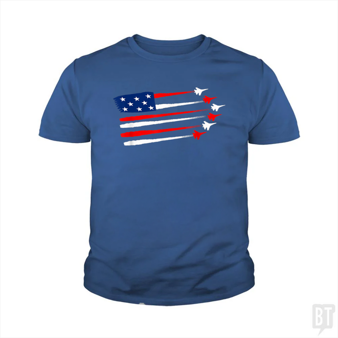 Fighter Jet American Kids Shirt
