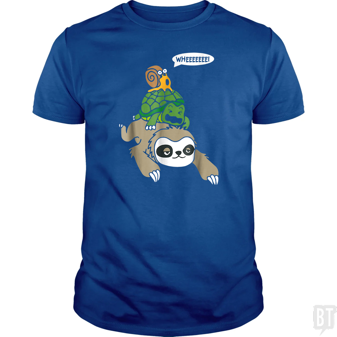Funny Snail Ridding Turtle Ridding Sloth