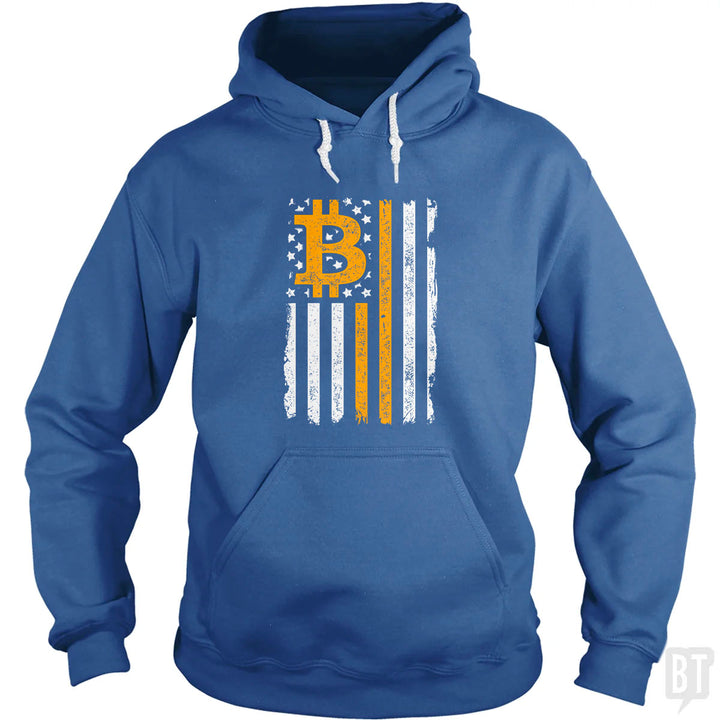 Bitcoin US Flag Hoodie
