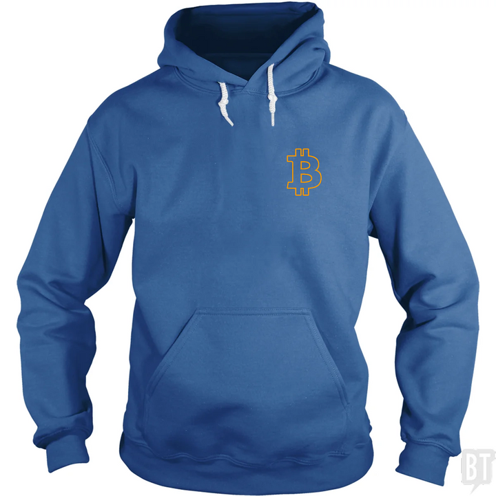 Bitcoin Logo Outline Left Chest Hoodie